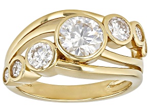 Moissanite 14k Yellow Gold Over Sterling Silver Ring 1.78ctw DEW