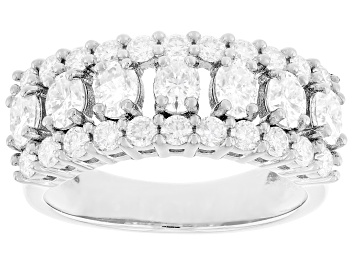 Moissanite Platineve Center Design Ring 7.43ctw DEW.