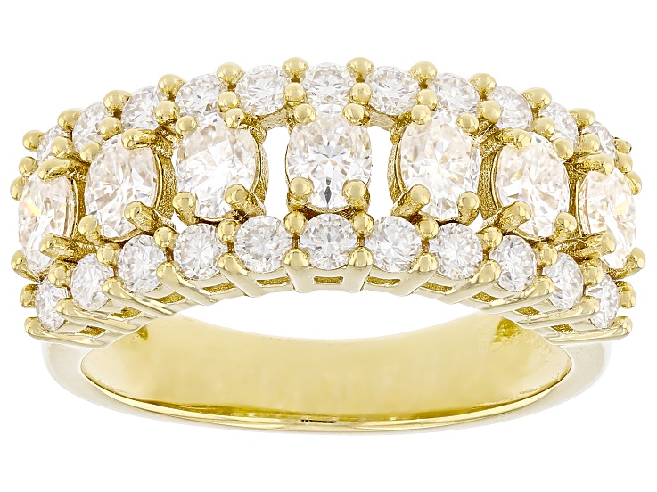 Moissanite 14k Yellow Gold Over Sterling Silver Band Ring 2.06ctw DEW