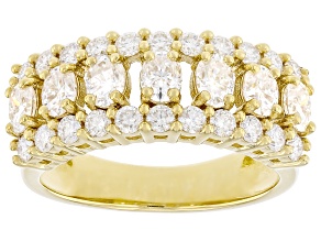 Moissanite 14k Yellow Gold Over Sterling Silver Band Ring 2.06ctw DEW