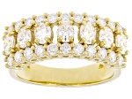 Moissanite 14k Yellow Gold Over Sterling Silver Band Ring 2.06ctw DEW