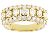 Moissanite 14k Yellow Gold Over Sterling Silver Band Ring 2.06ctw DEW