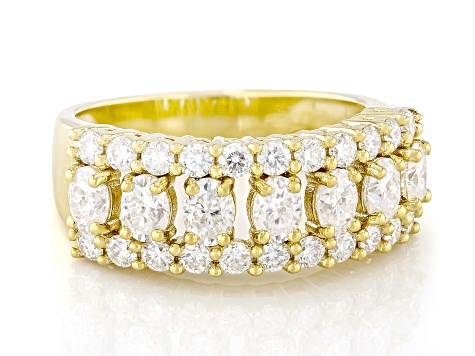 Moissanite 14k Yellow Gold Over Sterling Silver Band Ring 2.06ctw DEW