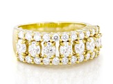 Moissanite 14k Yellow Gold Over Sterling Silver Band Ring 2.06ctw DEW