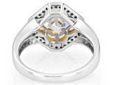 Moissanite Platineve And 14k Yellow Gold Platineve  Clover Design Ring 2.25ctw DEW