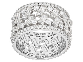 Moissanite Platineve Set of Two Stackable Rings 4.38ctw DEW