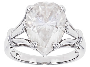 Moissanite Platineve Solitaire Rings 5.50ct DEW