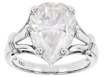 Moissanite Platineve Solitaire Rings 5.50ct DEW