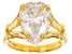 Moissanite 14k Yellow Gold Over Silver Solitaire Rings 5.50ct DEW