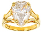 Moissanite 14k Yellow Gold Over Silver Solitaire Rings 5.50ct DEW