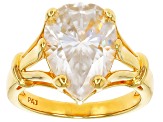 Moissanite 14k Yellow Gold Over Silver Solitaire Rings 5.50ct DEW