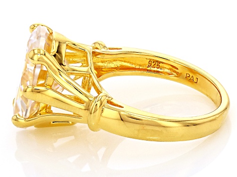 Moissanite 14k Yellow Gold Over Silver Solitaire Rings 5.50ct DEW