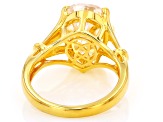 Moissanite 14k Yellow Gold Over Silver Solitaire Rings 5.50ct DEW