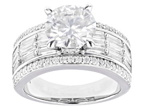 Moissanite Platineve Engagement Rings 4.52ctw DEW