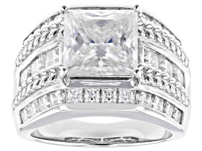 Moissanite Platineve Engagement Rings 6.06ctw DEW