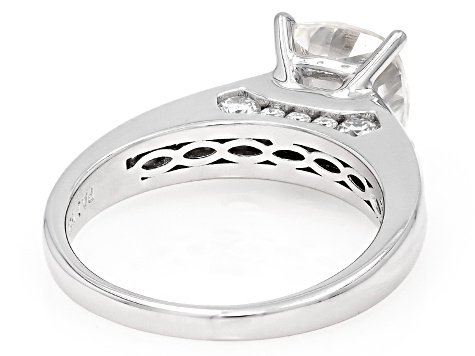 Moissanite Platineve Engagement Ring 3.06ctw DEW.