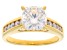 Moissanite 14k Yellow Gold Over Silver Engagement Ring 3.06ctw DEW.