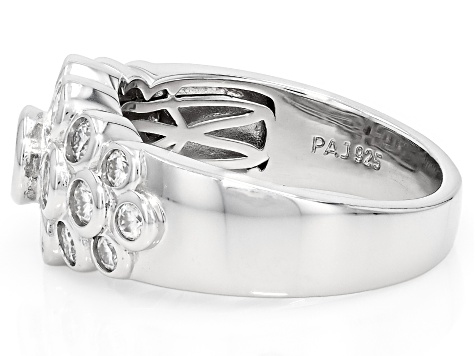 Moissanite Platineve Cluster Ring 1.37ctw DEW. - MFJ734 | JTV