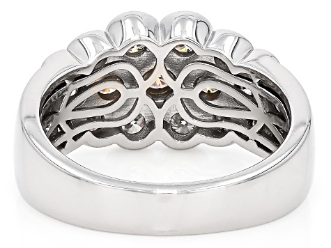 Moissanite Platineve Cluster Ring 1.37ctw DEW. - MFJ734 | JTV