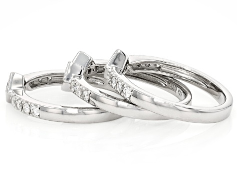 Moissanite Platineve Set Of 3 Stackable Rings 2.66ctw DEW