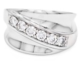 Moissanite Platineve Wide Band Ring 0.60ctw DEW.