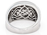 Moissanite Platineve Wide Band Ring 0.60ctw DEW.
