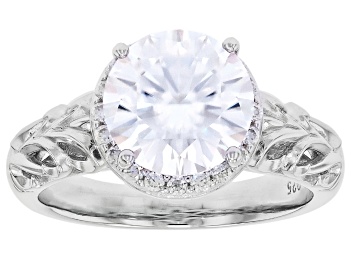 Moissanite Platineve Ring 1.64ctw DEW.
