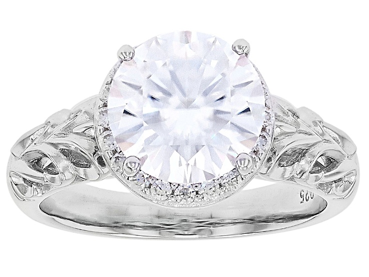 Moissanite Platineve Halo Ring 2.90ctw DEW. - MFJ743 | JTV