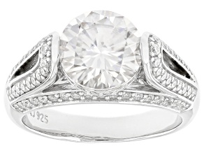 Moissanite Platineve Bridge Ring 3.54ctw DEW.