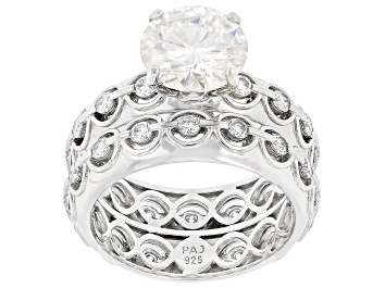 Picture of Moissanite Platineve Ring With Band 3.63ctw DEW.