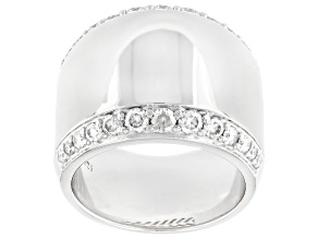 Moissanite Platineve Wide Band Ring 0.88ctw DEW.