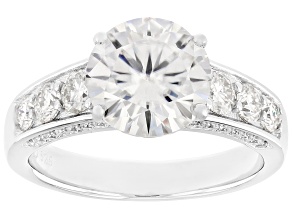Moissanite Platineve Engagement Ring 3.70ctw DEW.