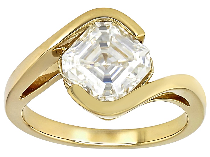 Moissanite 14k Yellow Gold Over Silver Ring 2.96ct DEW