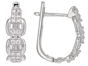 Moissanite Platineve Hoop Earrings 0.72ctw DEW