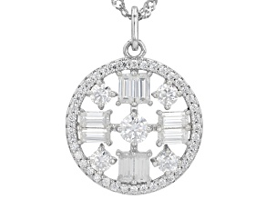 Moissanite Platineve Circle Pendant 1.75ctw DEW
