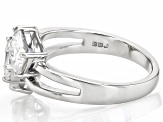 Moissanite Platineve Three Stone Design Ring 2.48ctw DEW