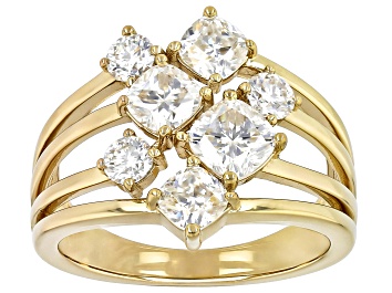 Picture of Moissanite 14k Yellow Gold Over Silver Ring 2.15ctw DEW.