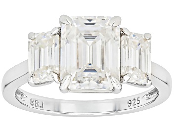 Picture of Moissanite Platineve Three Stone Ring 3.71ctw DEW.