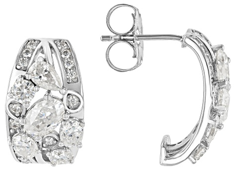 Moissanite Platineve Scatter Design Earrings 2.84ctw DEW.