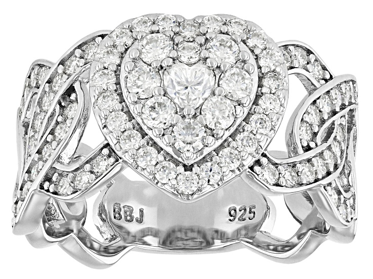 Moissanite Platineve Heart Ring 0.80ctw DEW. - MFJ775 | JTV
