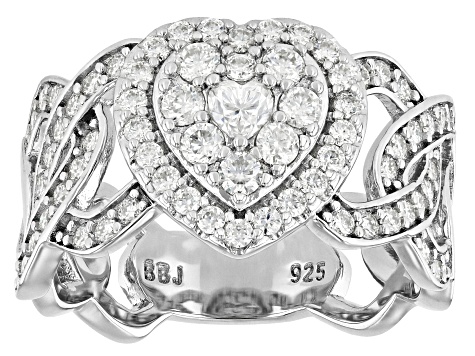 Moissanite Platineve Heart Ring 1.01ctw DEW. - MFJ775 | JTV