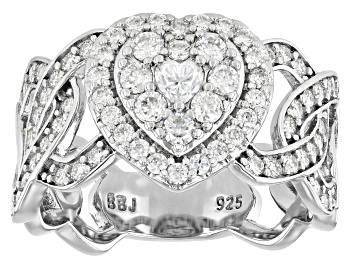 Picture of Moissanite Platineve Heart Ring 0.80ctw DEW.