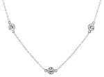 Moissanite Platineve Station Necklace 6.00ctw DEW.