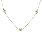 Moissanite 14k Yellow Gold Over Silver Station Necklace 6.00ctw DEW.