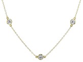 Moissanite 14k Yellow Gold Over Silver Station Necklace 6.00ctw DEW.