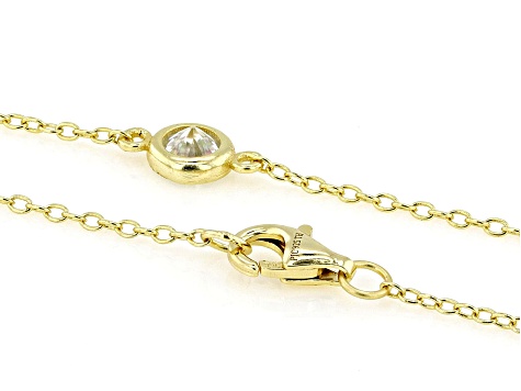 Moissanite 14k Yellow Gold Over Silver Station Necklace 6.00ctw DEW.
