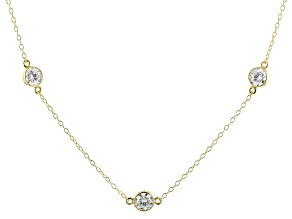 Moissanite 14k Yellow Gold Over Silver Station Necklace 8.00ctw DEW.