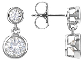 Moissanite Platineve Earrings 2.46ctw DEW