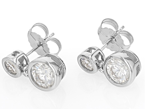Moissanite Platineve Earrings 2.46ctw DEW - MFJ782A | JTV