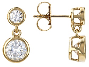 Moissanite 14k Yellow Gold Over Silver Earrings 2.46ctw DEW